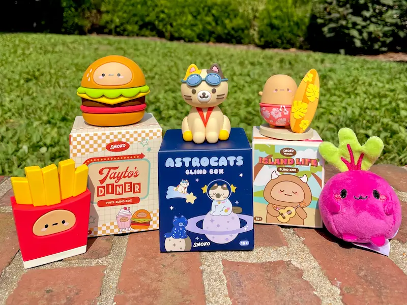A collection of Smoko blind box characters in St. Charles, MO